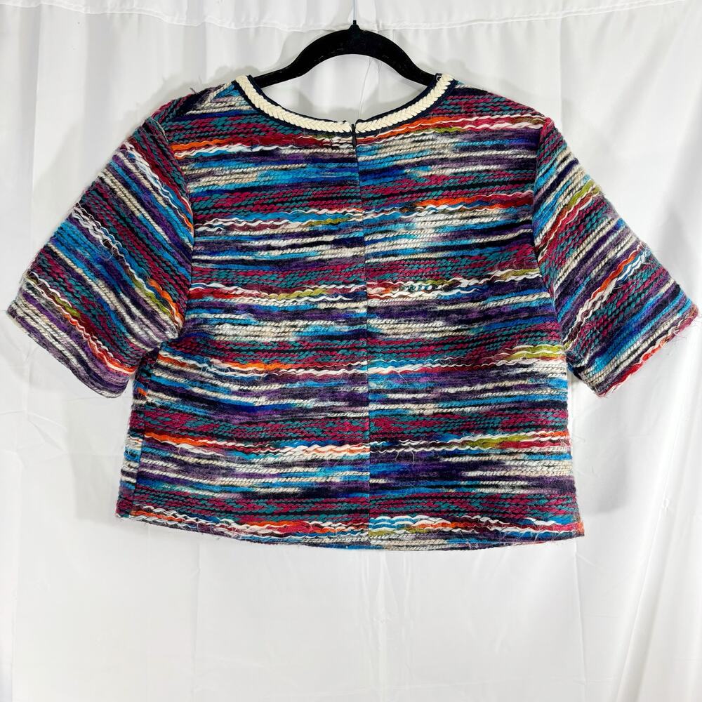 Chelsea & Violet Multicolor Yarn Cropped Top Women’s Medium Back Zipper - Picture 3 of 6